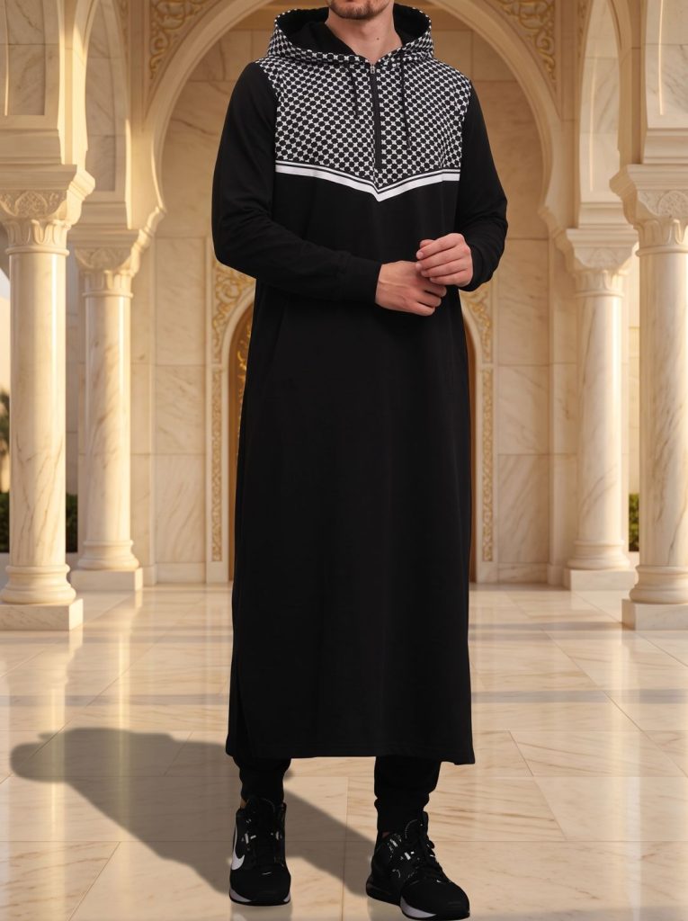 Qamis Long Quds Noir Qaba'il